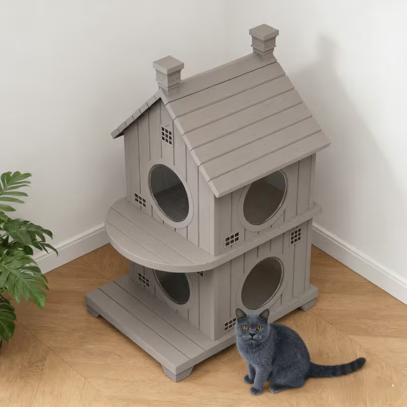 Cat House with Two-Level Shelter Design