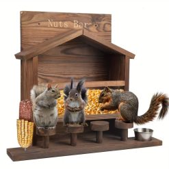 Outdoor Wooden Squirrel Feeder Station